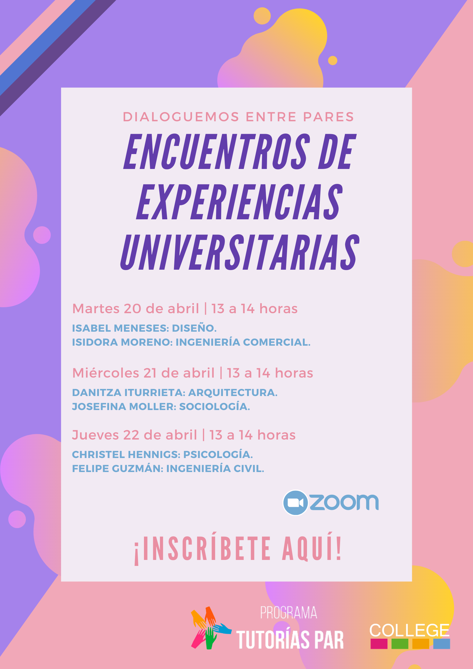 Afiche Encuentros de Experiencias Universitarias 2021