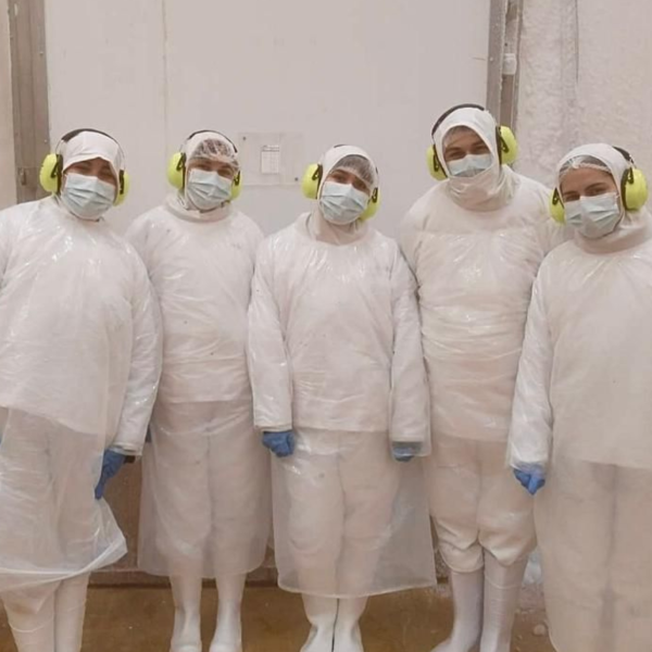 Estudiantes en la pasantía AquaChile